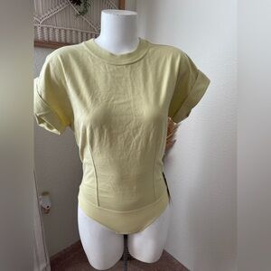 Lululemon Heavyweight Cotton T-shirt Bodysuit Finch Yellow Size Small